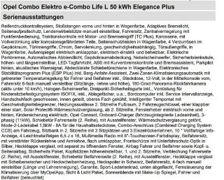 Opel Combo Life L 50 kWh Elegance Plus