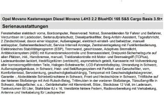 Opel Movano L4H3 2,2 BlueHDI 165 Cargo Basis 3,5t+